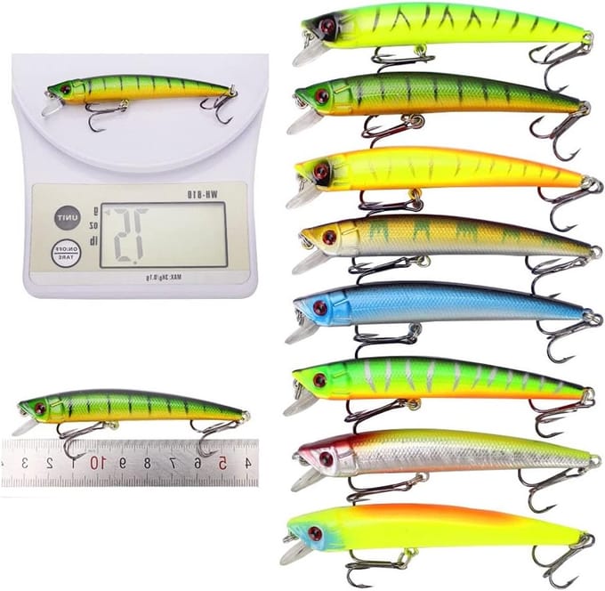 Complete set van 43 kleurrijke onderwatervislures voor zoetwatervis, zeevis, baars en snoek