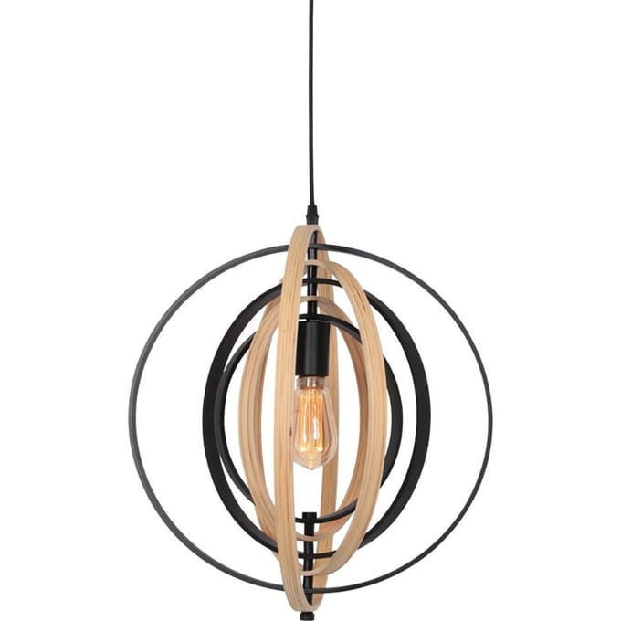 Anne Lighting - hanglamp - Muoversi - naturel - hout - Ø 45cm - E27 - 3491BE