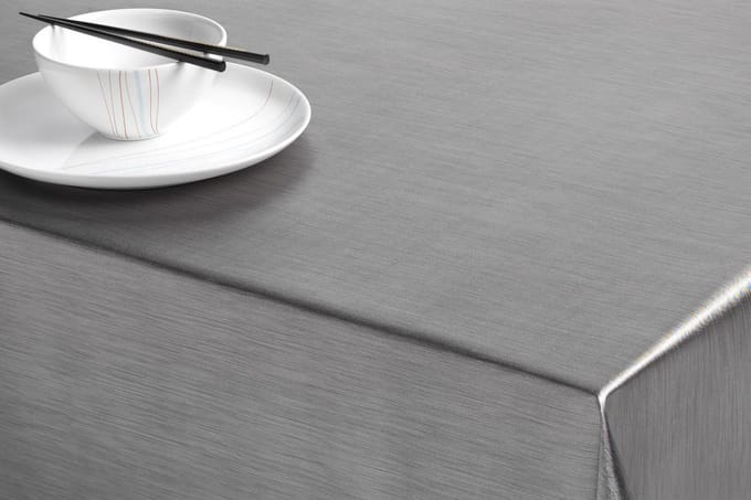 Bellatio Design Tafelkleed - grijs - metallic look - 140 x 250 cm