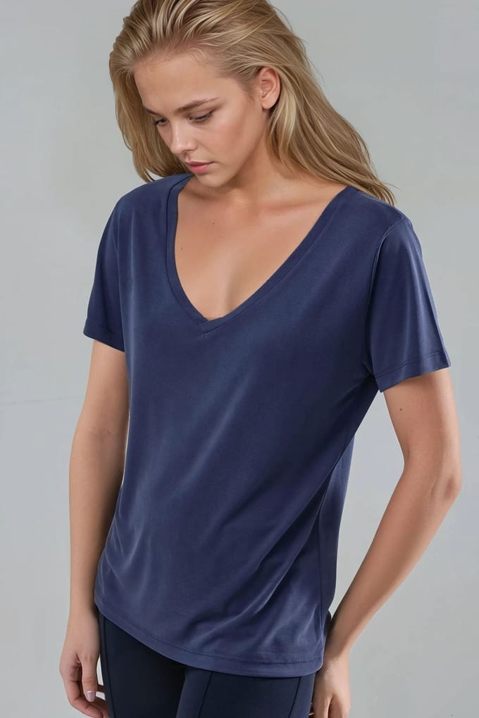 V-hals Korte Mouw Modal Blouse