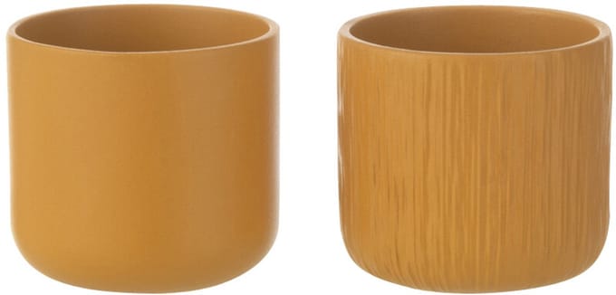 J-Line bloempot Gen - keramiek - oker - XXS - 2 stuks - Ø 7 cm