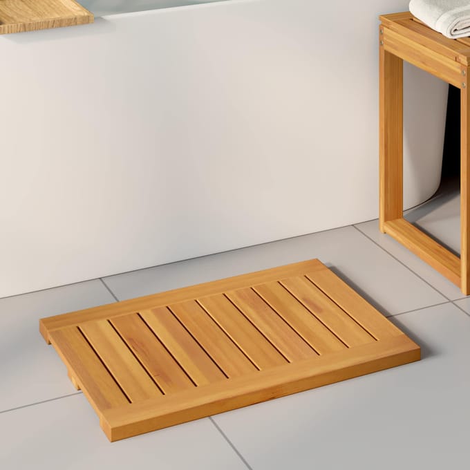 vidaXL - Badmat - 2 - st - Naturel - 60 - x - 40 - cm - Massief - Acacia - Hout