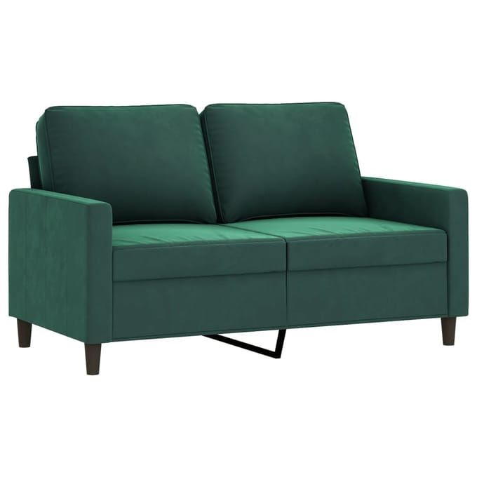 vidaXL - 3-delige - Loungeset - met - kussens - fluweel - donkergroen