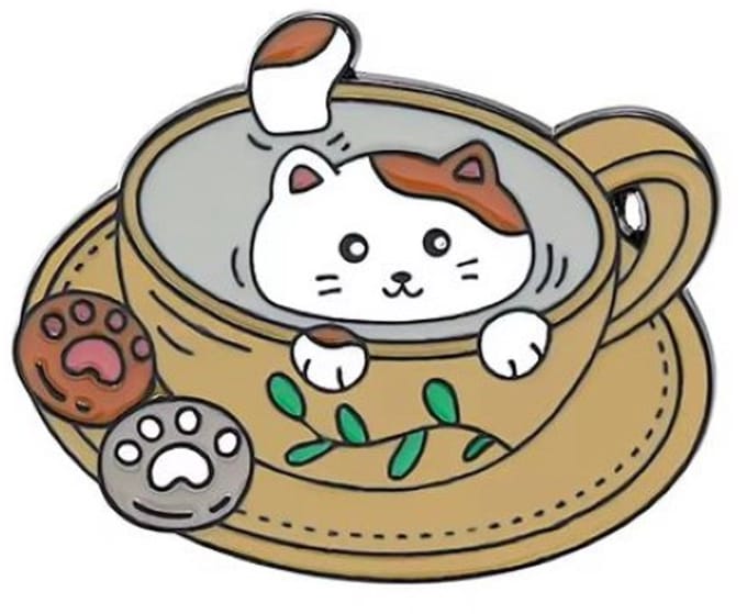 Pin Broche - enamel pin - kledingspeld - Koffie poes