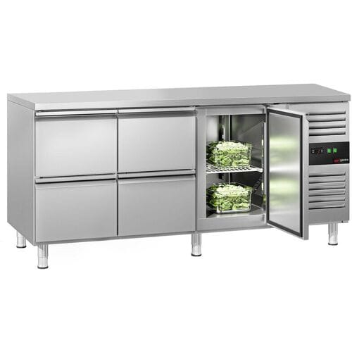 GGM Gastro Kühltisch ECO - 1795x700mm - mit 1 Tür - 4 Schubladen Zilver