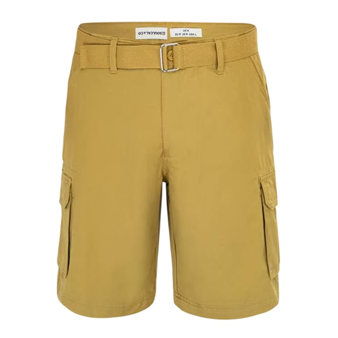 SoulCal Cargo-shorts voor heren met gewassen look (Bruin)