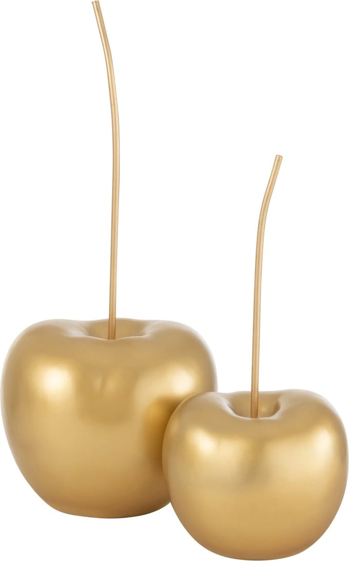 J-Line decoratie Kers - polyresin - goud - large
