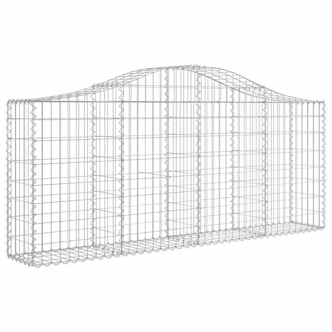 vidaXL - Schanskorven - 8 - st - gewelfd - 200x30x80/100 - cm - gegalvaniseerd - ijzer