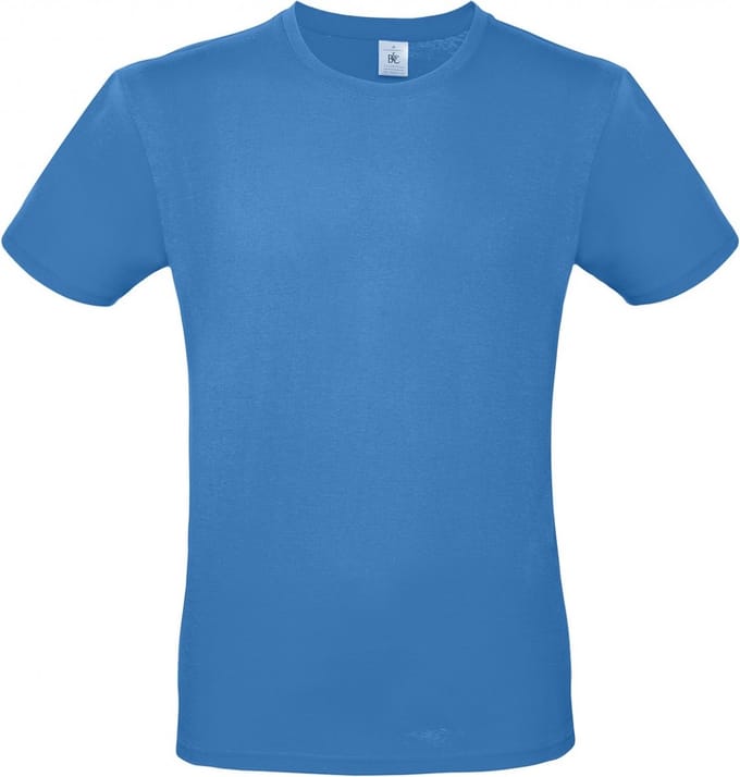 B&C Exact 150 Heren T-Shirt - Azure Blauw - Small - Korte Mouwen
