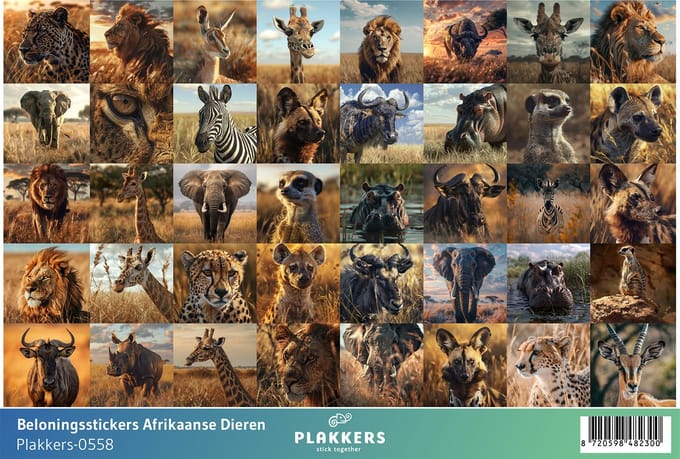 Beloningsstickers Afrikaanse Dieren