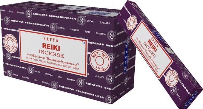 Satya Reiki wierookstokjes - doos met 12 pakjes van 15 gram
