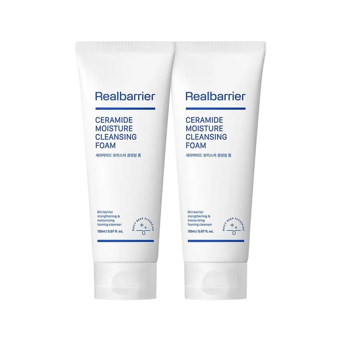 Real Barrier Ceramide Vochtige Reinigingsschuim Set 150ml ×2 white