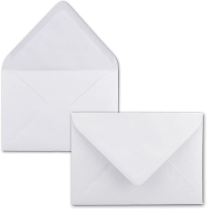 Premium Witte Enveloppen 81 x 114 mm (DIN C7) Nat Lijnend - 10 Stuks