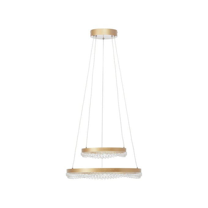 Brilliant Aurora hanglamp, goudkleurig, Ø 30 cm, aluminium, CCT