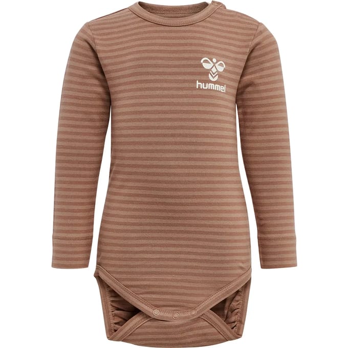 Hummel kinderbody met lange mouwen, Mulle, Beaver Fur