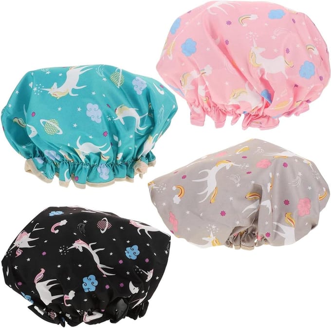 Douchemutsen Set - Badmutsen Haar - Haar Beschermen - Dubbellaags Ontwerp - 4 Stuks - Multicolor