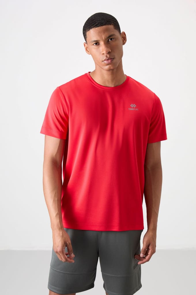 Heren T-shirt metLogo Print en Ronde Hals