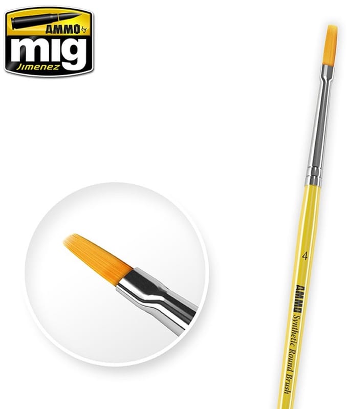 AMMO by Mig Jimenez Hobbypenseel - MIG 8620 4 Synthetic Flat Brush Penseel