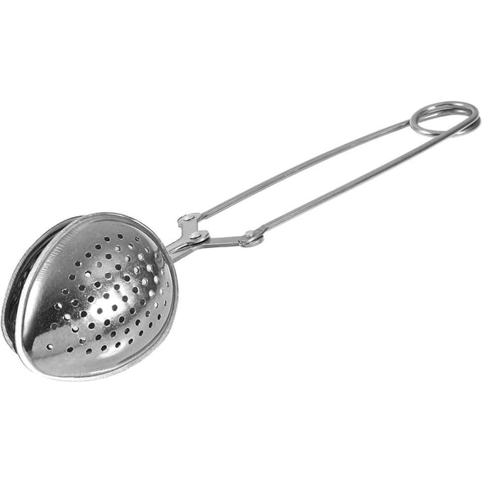 Roestvrijstalen losse thee-infuser, bladzeef, filter, diffuser, kruiden, waterdruppelknijper gray