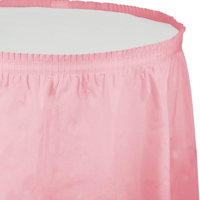 Plastic tafelrok in pastelroze