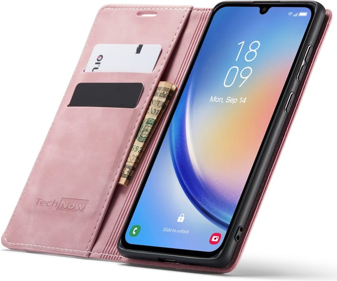Hoesje geschikt voor Samsung Galaxy A34 - Book Case Leer Slimline Roze