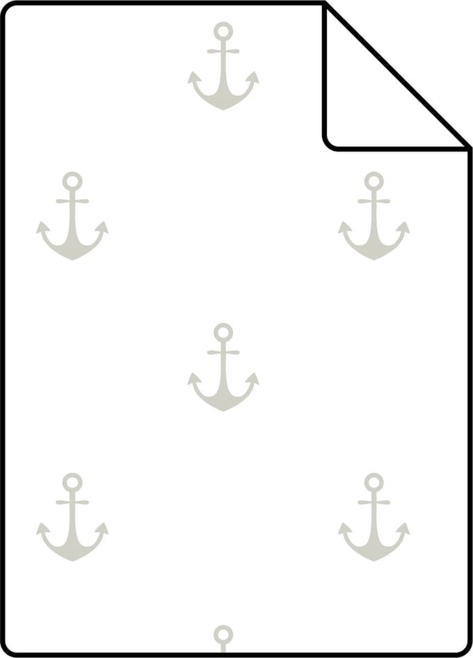 Proefstaal ESTAhome behang ankers wit en zilver - 26.5 x 21 cm - 138964-S
