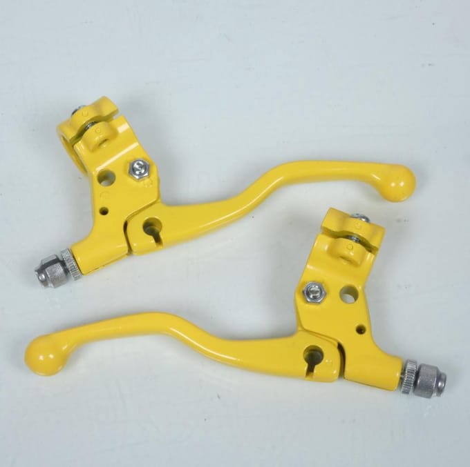 Kit poignée tirage rapide mini Targa jaune cocotte/levier Lusito pour mobylette
