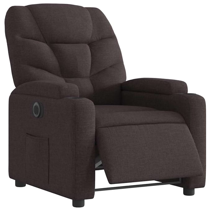 vidaXL - Fauteuil - verstelbaar - elektrisch - stof - donkerbruin