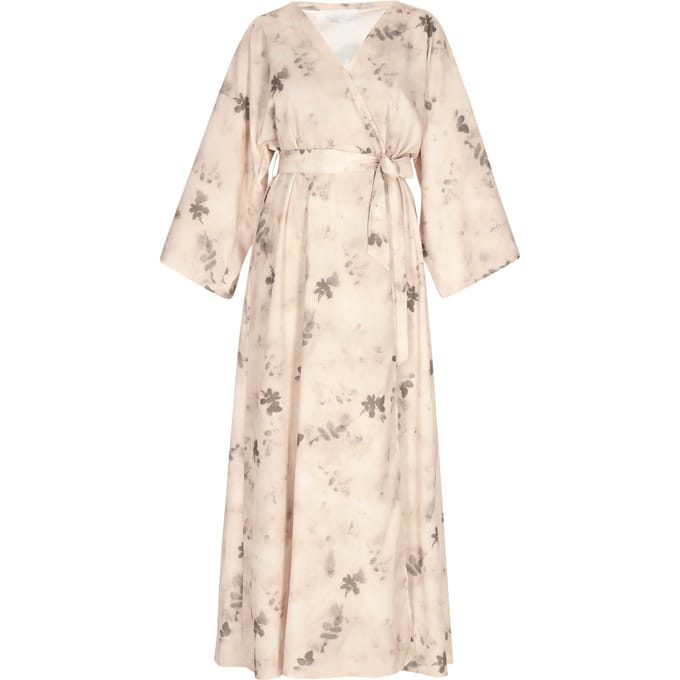 usha kimono jurk Dames Beige Veelkleurig
