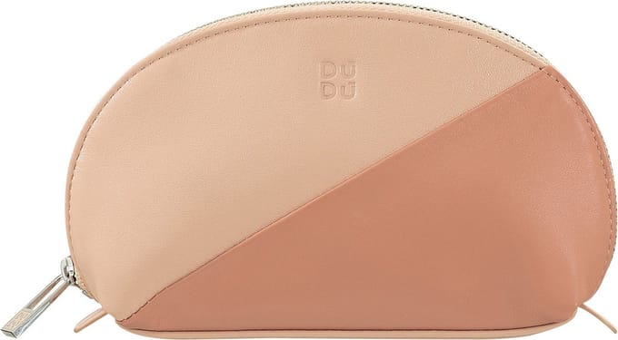 DuDu Segovia Cosmetische tas Leder 16 cm - L - Ritssluiting - puder rosa