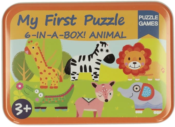 Mijn Eerste 6 Puzzels in Blik - Wilde Dieren