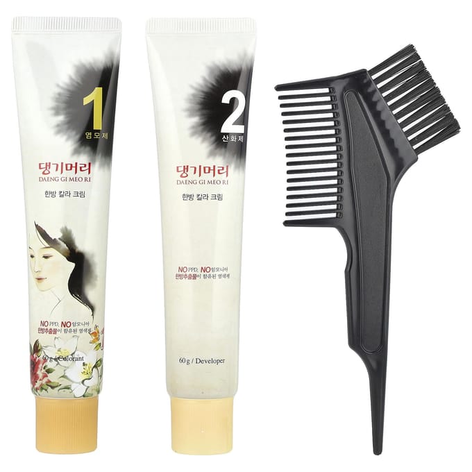 DAENG GI MEO RI, oriental medicine hair color, medium brown, 1 kit white