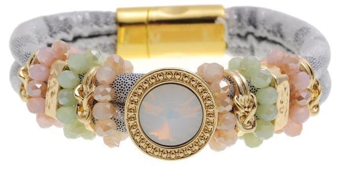 Behave - Armband metallic koord - Pastel kralen damesstijl - Everyday chic