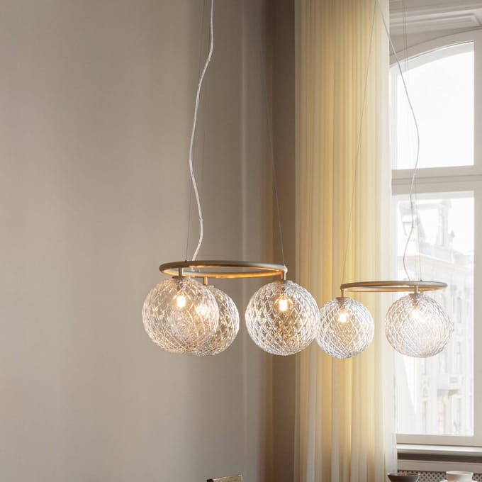 Nuura kroonluchter Miira 3 Circular, Ø 54 cm, messing/helder