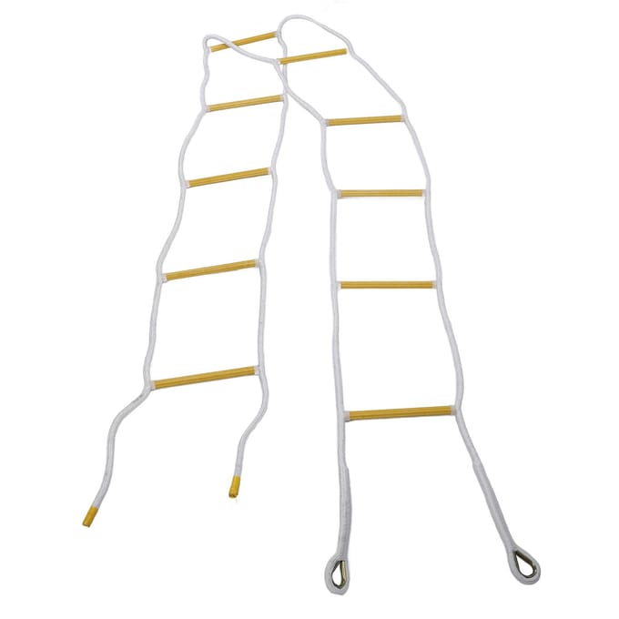 5m Brandladder Draagbaar Nylon 2000lbs Draagvermogen Snel Uit te Rollen Opvouwbare Noodtouwladder white