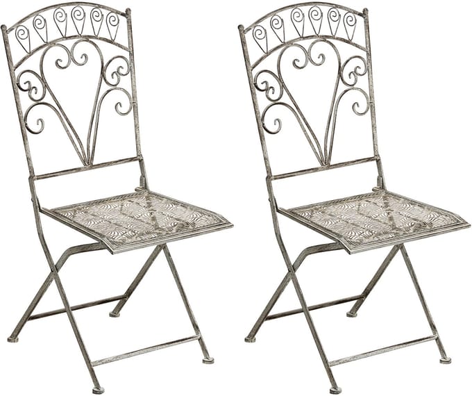NURRA - Set van 2 tuinstoelen - Grijs - IJzer