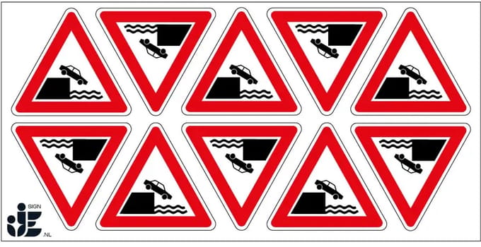 Onbeschermde kade sticker - J26 | 5 cm - 10 stuks per vel