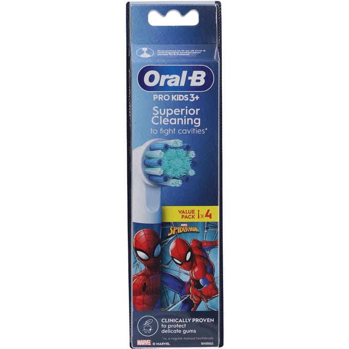 Brossettes x4 Spiderman, Marvel, Oral-B Pro Kids 3+, Pack de rechange, Pour enfant