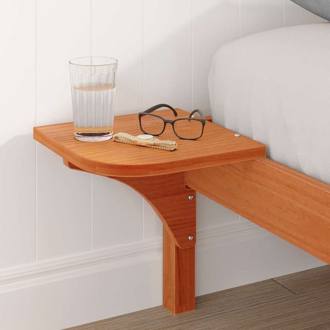 vidaXL - Bedframe - Wasbruin - 140 - x - 190 - cm - Massief - grenenhout