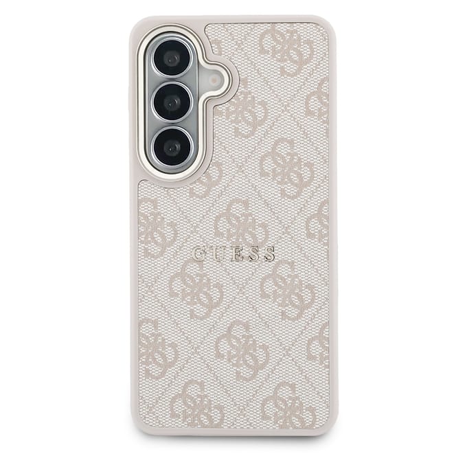 Guess Back cover Galaxy S26 - PU Leer Magsafe - Roze - 4G Classic Logo met Gouden Rand