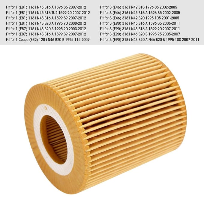Auto Motorolie Filter 11427508969 Vervanging Past voor E90 E91 E92 318i 320i