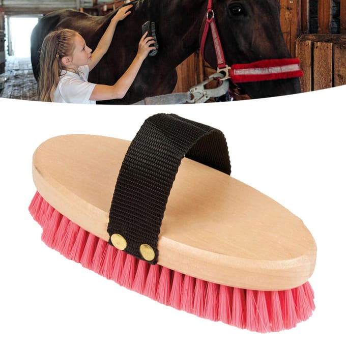 Paardenverzorgingsborstel Multifunctioneel Effectief Massage Comfortabel Zacht Schrobben Paarden Finish black