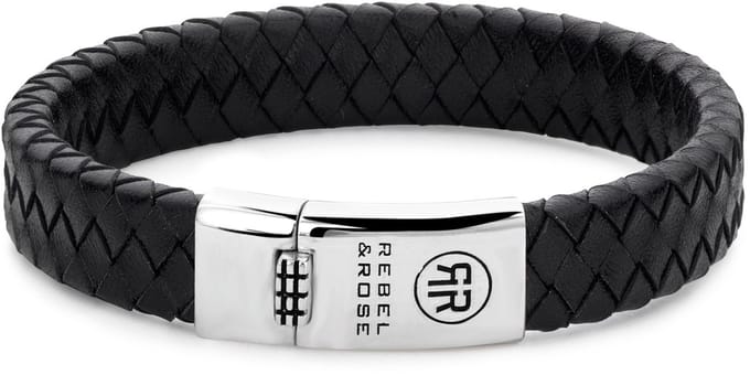 Rebel & Rose Braided Flat 925 Black RR-L0141-S-19 cm