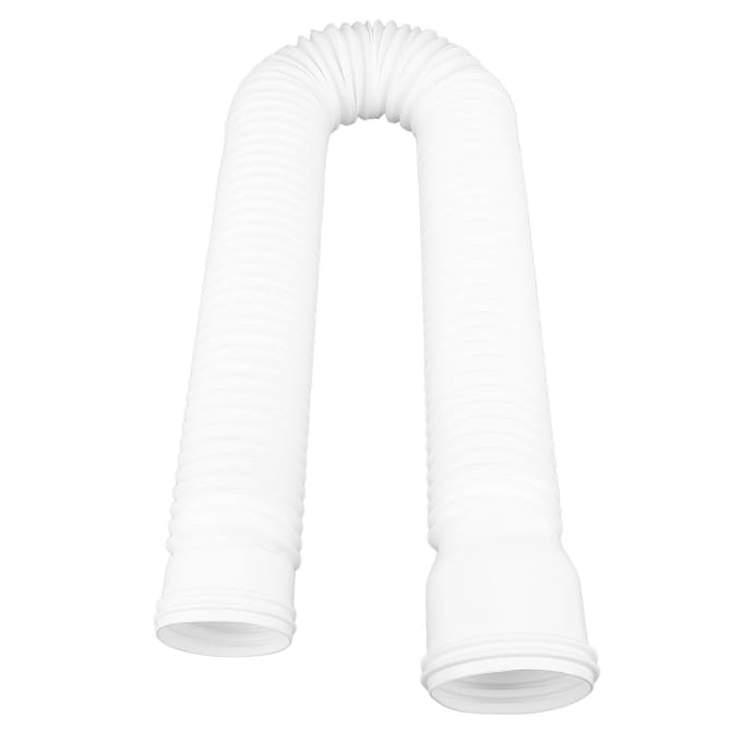 Regenpijpverlengstuk van flexibel PE, uitschuifbaar, afvoerverlengstuk voor buitenvilla's, rond wit