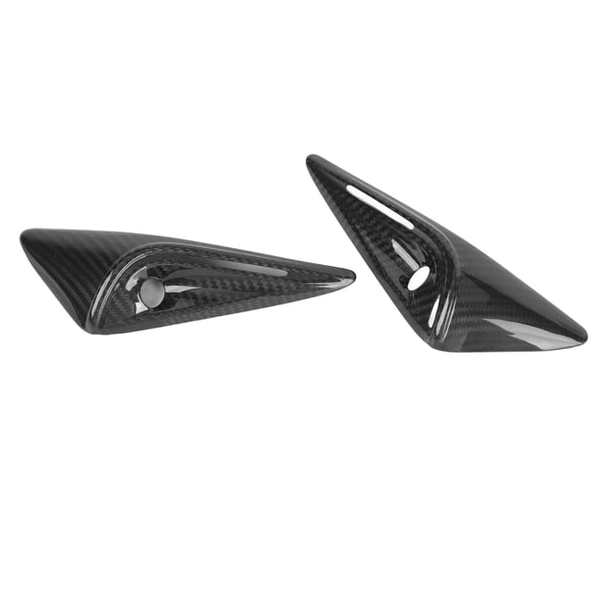2 STuks Zijspatbord Camera Ventilatiekap Sierlijst Koolstofvezel UV-bestendig Vervanging Voor Tesla Model S black