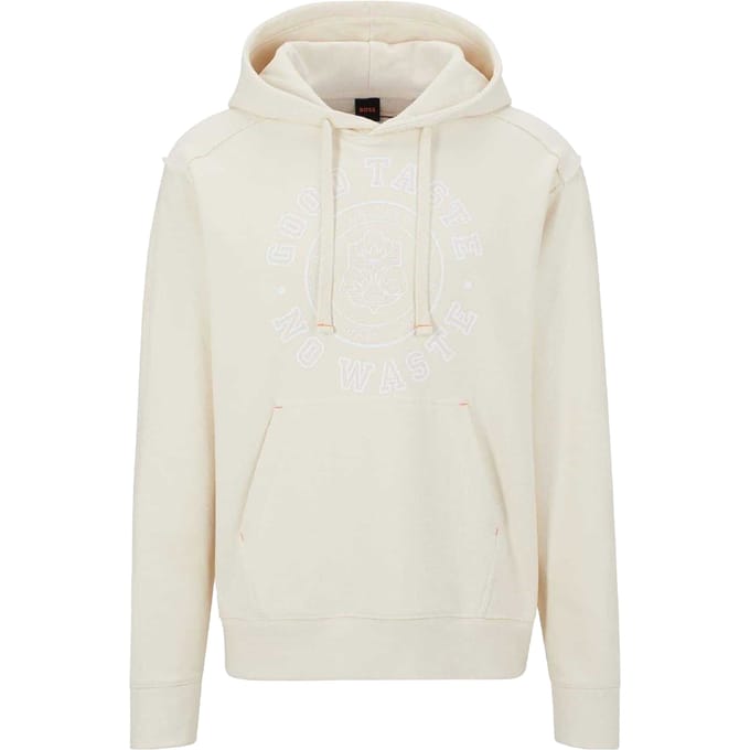 Boss Heren Graphic Raglan Sport Hoodie (Wit)