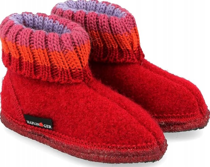 Haflinger - Kinderpantoffels - Instapmodel - Rood - Textiel - Maat 18
