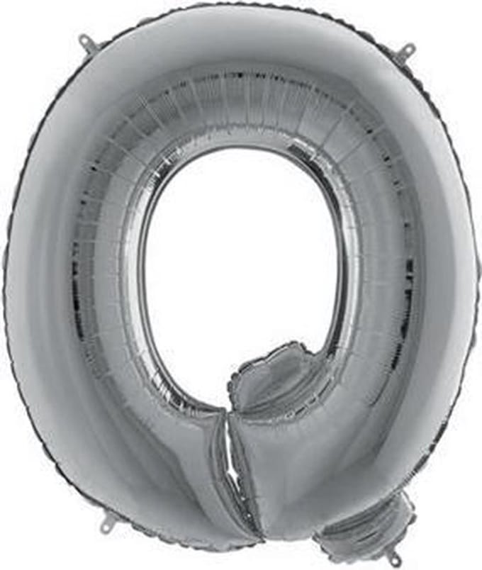 Folieballon letter Q zilver (100cm)