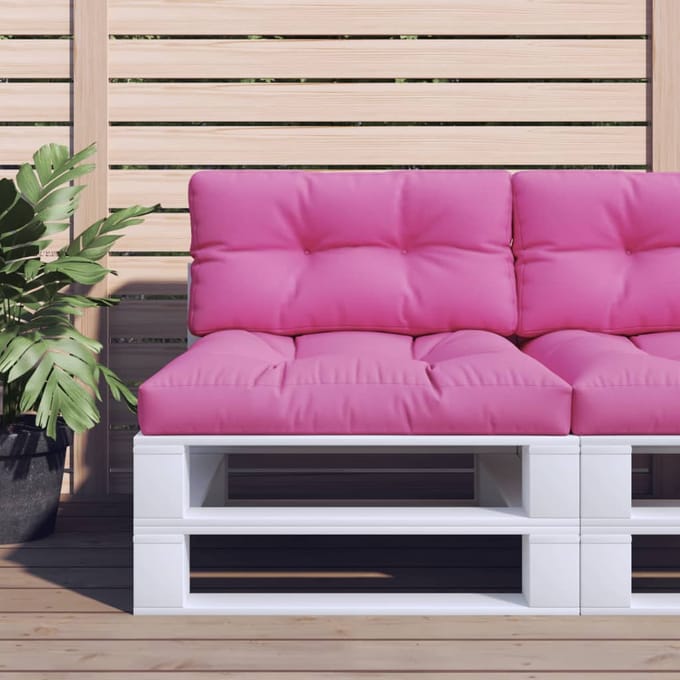 vidaXL - Palletkussens - 2 - st - stof - roze
