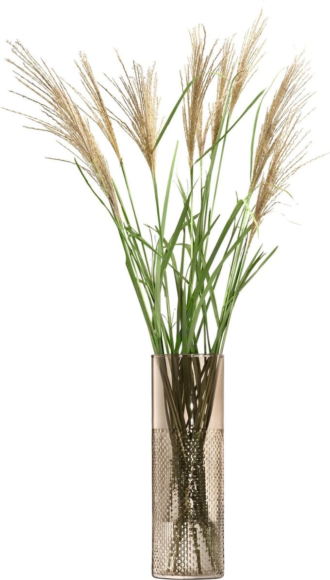 L.S.A. - Wicker Vaas 40 cm - Glas - Bruin